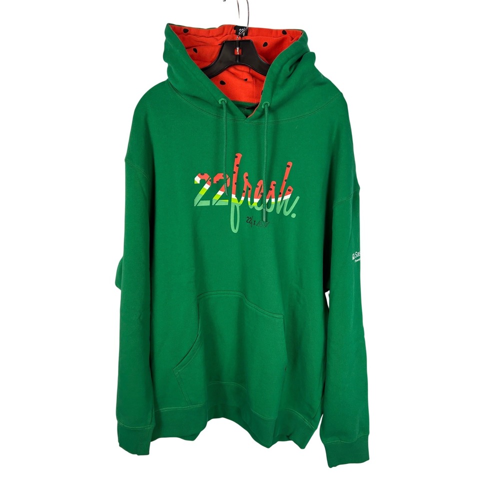 22Fresh Watermelon Saskatchewan Roughriders Hoodie Green Pullover Sweater XL
